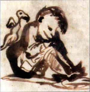 Victor Hugo, dessin de Gavroche